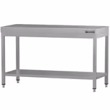 RVS werktafel ECO - 1400x600mm - met onderblad - verstevigd werkblad