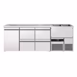 Biertheke PREMIUM - 2500x700mm - 1 Tür & 4 Schubladen