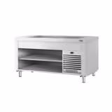 Banco buffet professionale refrigerato COPENAGHEN - 1560mm - con vasca refrigerata - per 4x GN 1/1 - Acciaio inox