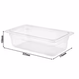 (6 stuks) Polycarbonaat GN-bak GN 1/3 - transparant - 5,3 liter - Diepte: 150mm