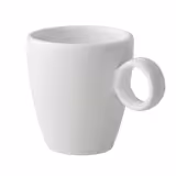 (6 st) Bart - Espressokopp - 6,5 cl - Elfenbensvit - med stapelbar