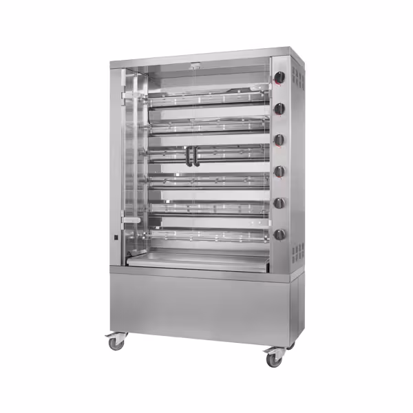 Gas Hähnchengrill - 35,3 kW - mit 6 Spießen für bis zu 36 Hähnchen
