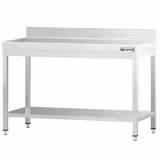 Edelstahl Arbeitstisch PREMIUM - 1200x700mm - mit Grundboden & Aufkantung