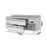 Chladicí stůl PREMIUM PLUS - 1960x700x950 mm - 465 l - s 6 zásuvkami - se zadním lemem