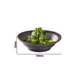 (6 stuks) Kom - MARONE - Melamine - 0,2L - rond - Ø140mm - stapelbaar - Zwart/bruin