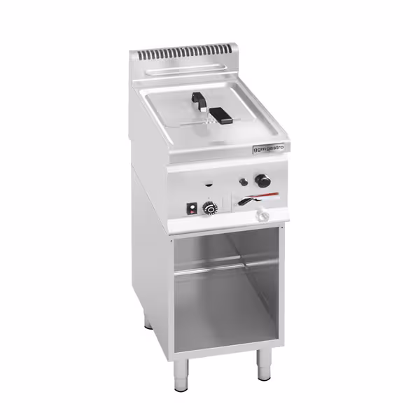 Commercial Free Standing Gas Fryer - 8 litres - 6.6kW - with drain tap - incl. base frame
