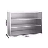 Edelstahl Wandhängeschrank PREMIUM - 1200x400mm - ohne Schiebetür - 1000mm hoch