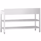 Table de travail inox PREMIUM - 1600 x 600 mm - avec tablette inférieure, Dosseret & Tablette intermédiaire
