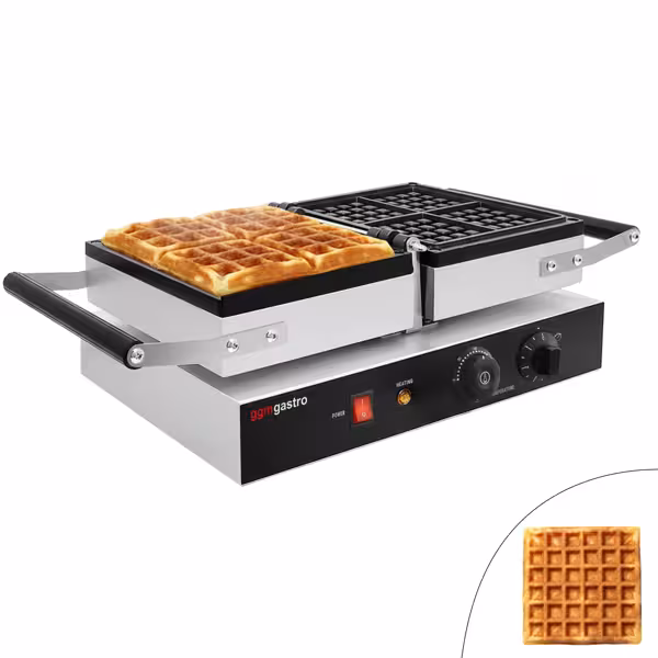 Gaufrier professionnel - Bruxelles 4x6 - simple - rotatif 180° - commande manuelle - 1,6kW