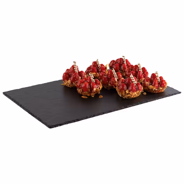 (6 pcs) Slate Serving Board - Natural Slate - GN 1/1 - 530x325mm - Black