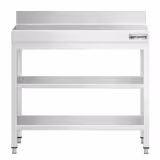 Edelstahl Arbeitstisch PREMIUM - 700x600mm - mit Grundboden, Aufkantung & Zwischenboden