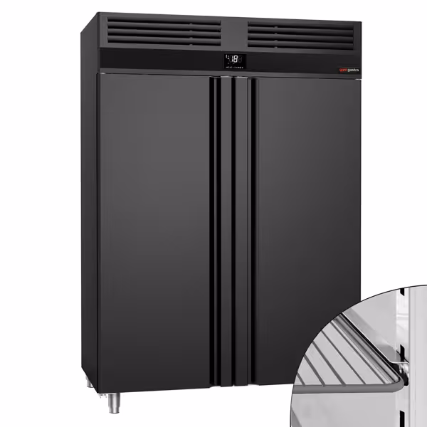 Congelatore in acciaio inox PREMIUM - GN 2/1 - 1400 litri - con 2 porte - antracite