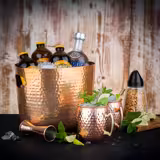 Seau à champagne - Aluminium - 3.9 litres - Ø255mm - Hauteur:200mm - Cuivre - avec poignées