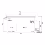 Commercial Grease Trap - 44L - with solids basket 16L - for up to 100 covers/day