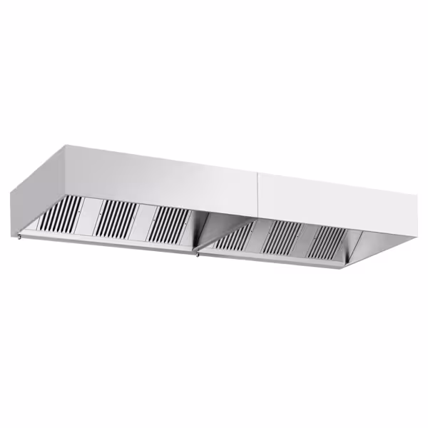 Commercial Wall-Mounted Extractor Hood – 4000mm – with Baffle Filters & Lighting
