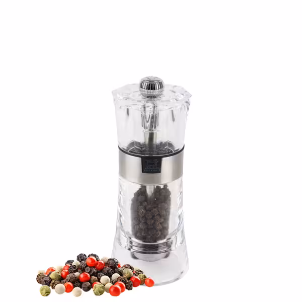 (6 pieces) PEUGEOT | OSLO - Pepper Mill - Acrylic/Stainless Steel - Height: 140mm