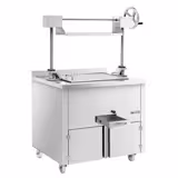 Grill na węgiel drzewny – 800 mm – z podnośnikiem i 1 szufladą – ruszt: 670 x 470 mm