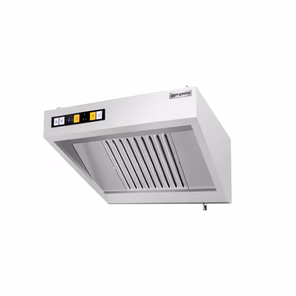 Commercial Wall-Mounted Extraction Canopy - with Motor - 800mm - Speed Controller, Baffle Filters & LED Lighting