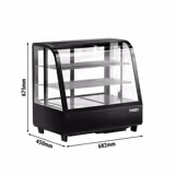 Tisch-Kühlvitrine - 100 Liter - 680mm - rund - mit 2 Ablagen