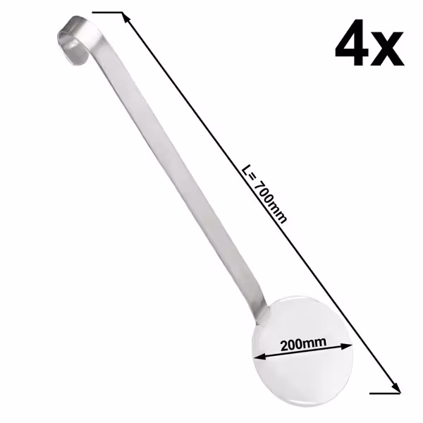 (4 stuks) Rijstlepel - Ø 200mm - RVS