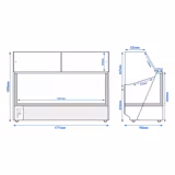 Schepijsvitrine THEO - 1771x705x1300mm - Geventileerde koeling - met LED-verlichting - voor 9x 5 liter ijsbak - Wit