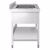 Stainless Steel Commercial Sink Unit PREMIUM - 2000x700mm - with Double Bowl Centre - with Undershelf - with Upstand