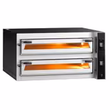 Four à pizza PROFESSIONNEL électrique Haute puissance - Sole en pierre réfractaire - 2 x 9 pizzas Ø35cm - 400V - Commandes électroniques