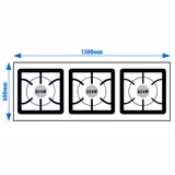 Gasfornuis - Giuseppe 600 - 1300x600mm - 25,5 kW - 3 pits