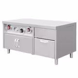 Tavolo armadiato da lavoro per distributore di succo con distributori di bicchieri monouso e vasca per ghiaccio - Acciaio inox AISI 304 - 1500x800mm