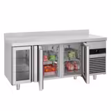 Balcão refrigerado PREMIUM - 1865x700mm - 474L - 3 portas de vidro - GN 1/1 - com ressalto traseiro