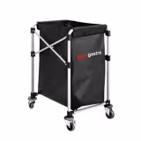 Commercial Linen Trolley - Foldable - 1x 150L - Aluminium frame - Black