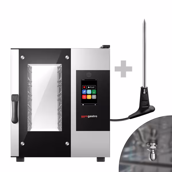 Commercial Electric Combi Oven - Touchscreen Controls - 5x GN 1/1 - Slimline - incl. Automatic washing system & Core temperature probe