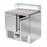 Saladette ECO - 900mm - 2 porte - con vetrina in vetro dritto per 5x GN 1/6