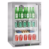 Barski hladnjak - 600 mm - 130 l - s 1 staklena vrata - inox