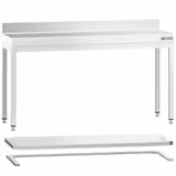 Työpöytä ruostumattomasta teräksestä PREMIUM - 1800x700mm - jalustan, korokkeen ja tukien kanssa