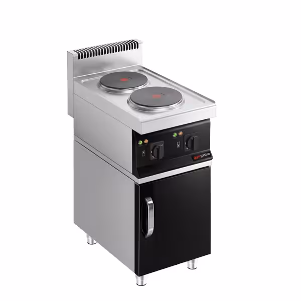 Cucina elettrica - 4,6 kW - 2 piastre rotonde - incl. sottostruttura con 1 porta