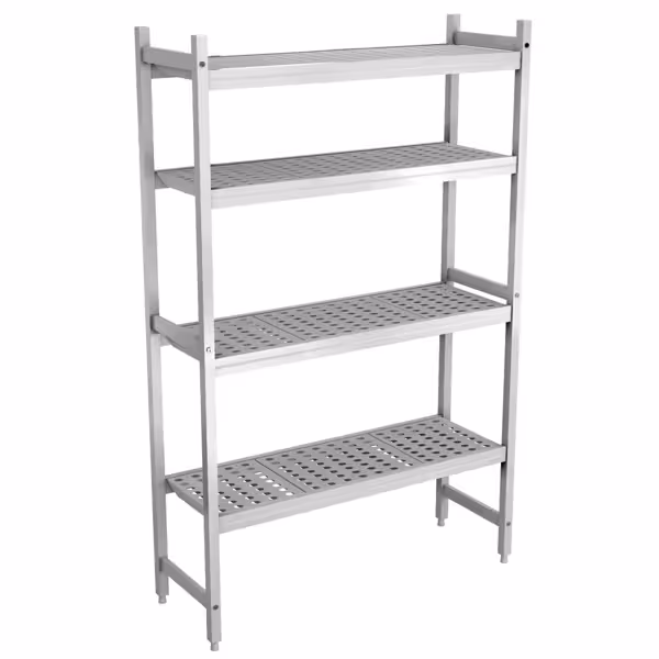 وحدة رفوف ألمنيوم - بداية - 1070x1800mm - عمق: 360 mm - 4 رفوف - الحمولة: 600 kg