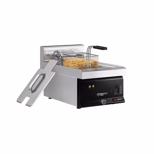 Elektrische friteuse - 10 liter - 13,2 kW - zwart - mechanische bediening - met aftapkraan