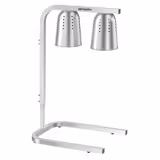 2 Isıtma lambalı kızılötesi ısıtmalı servis rafı - 500 Watt - yüksekliği ayarlanabilir - gümüş