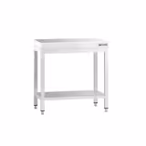Mesa de trabajo de acero inox.  PREMIUM - 0,6 m - con estante inferior