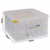 (6 stuks) Eiercontainer - GN 2/3 - met deksel - polypropyleen - transparant - incl. 4 trays à 30 eieren - Hoogte: 200mm