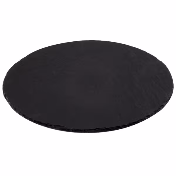 (6 pieces) Natural Slate Plate - Ø 330mm - Black