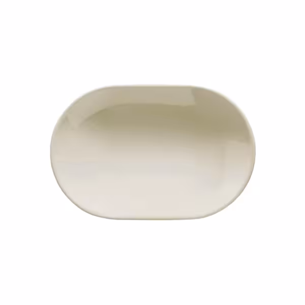 (12 stuks) TEOS - bord - ovaal - porselein - 240x240mm - crème