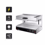 Four pita électrique / Salamandre à levage SPÉCIAL - 3,4 kW - 230 volts - éléments chauffants réglables en hauteur