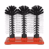 (2 pièces) FUCHS | DELFIN® Brosse à laver les verres - 3x180mm - avec plaque de fond en plastique - 1-2-3