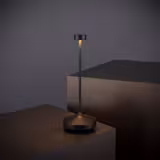 Stolní lampa - NISSRIN - nabíjecí - IP54 - stmívatelná ve 3 krocích - Ø 80 mm - černá