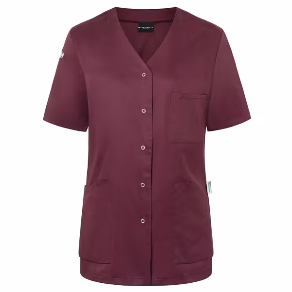 KARLOWSKY | Ladies' Tunic Essential – Aubergine - Size 34 - Short-Sleeve - V-Neck - 95°C Washable
