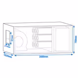 Unité de filtration à charbon actif pour hotte professionnelle avec ventilateur intégré - 5400m³/h - avec préfiltre et filtre à charbon actif - panneau de protection inclus