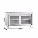 Table armoire en acier inoxydable PREMIUM - 1200x700mm - avec portes coulissantes vitrées