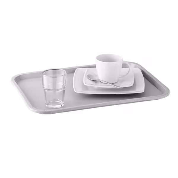 (6 Stück) FAST FOOD Tablett - Polypropylen - 410x305mm - Grau